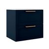 Image 1 : NAVY BLUE DISPLAY 2 DRAWER WALLMOUNT VANITY W/