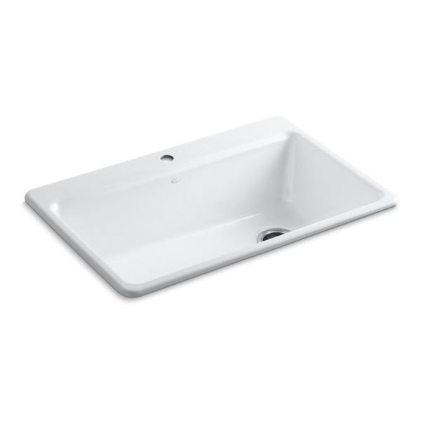 DISPLAY W/ DRAIN KOHLER RIVERBY KITCHEN SINK 