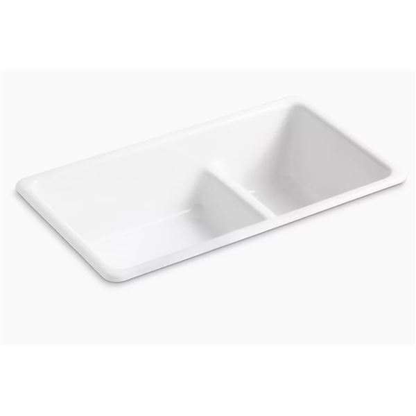 DISPLAY W/ DRAIN KOHLER IRON/TONES TOP/UNDER MOUNT DOUBLE