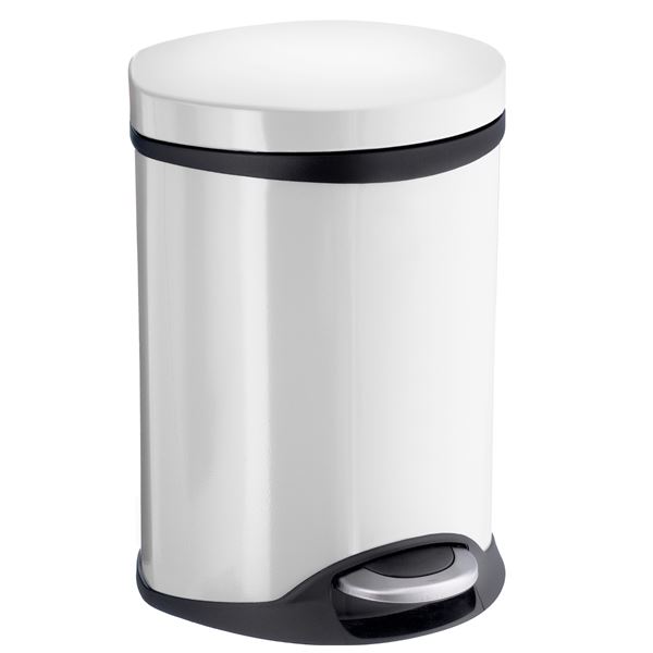 SMEDBO 1.5 GAL TRASH STEP CAN WHITE FINISH