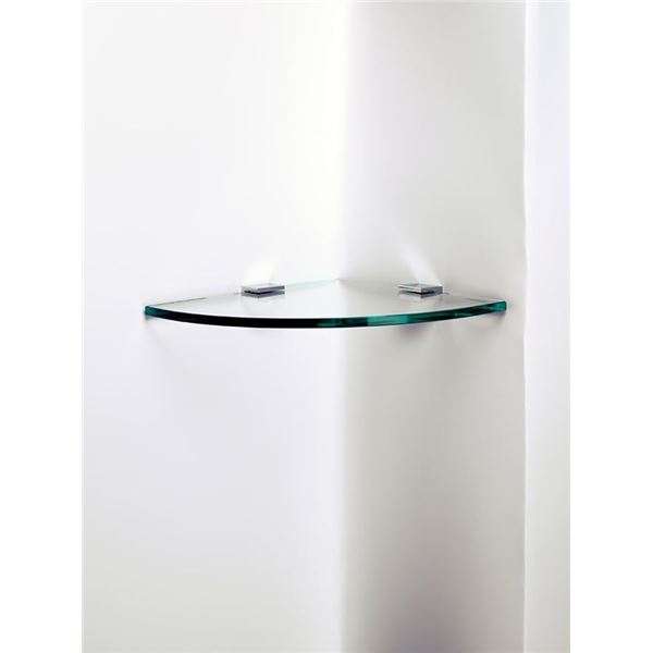 NEW SONIA CORNER GLASS SHELF POLISHED CHROME