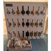 Image 1 : DISPLAY BOARD W/ VARIOUS SOLID BRASS HOOKS