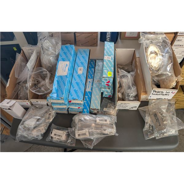 CONTENTS OF TABLE INCLUDING VARIOUS PLATES + BOLTS