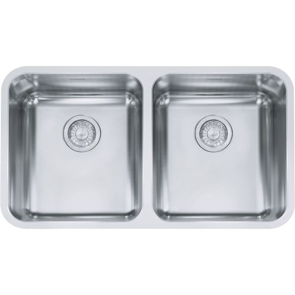 NEW W/ DRAIN FRANKE GRANDE DOUBLE UNDERMOUNT SINK