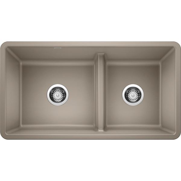 NEW W/ DRAIN BLANCO PRECIS 33" X 18" SILGRANITE UNDERMOUNT