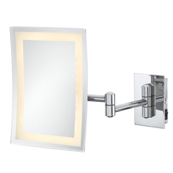 NEW K&Y LED RECTANGULAR PIVOT ARM POLISHED CHROME