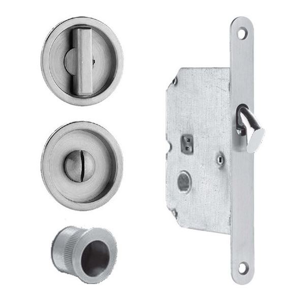 LOT OF 3 OMNIA SLIDING DOOR LOCKS #391-US32D