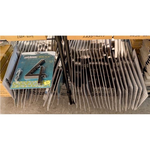 38 ATLAS BRASS MODERN 6" HOUSE NUMBERS 0-9 BLACK