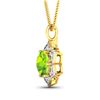 Image 3 : 14KT Yellow Gold 1.85ctw Peridot and Diamond Pendant