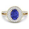 Image 3 : 14KT Yellow Gold 1.09ctw Tanzanite and Diamond Ring