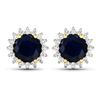 14KT Yellow Gold 2.2ctw Blue Sapphire and Diamond Earrings