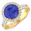 Image 1 : 14KT Yellow Gold 2.57ctw Tanzanite and Diamond Ring