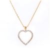 Image 1 : Plated 18KT Yellow Gold 0.22ctw Diamond Heart Pendant with Chain