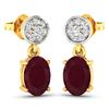 Image 2 : 14KT Yellow Gold 1.7ctw Ruby and Diamond Earrings