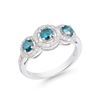 Image 1 : 14KT White Gold 1.27ctw Dark Blue Diamond Ring