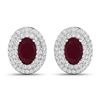 Image 1 : 14KT White Gold 1.12ctw Ruby and Diamond Earrings