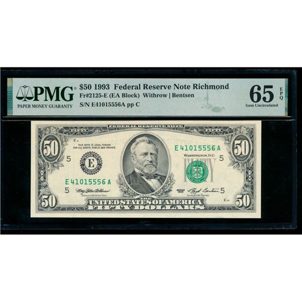 1993 $50 Richmond FRN PMG 65EPQ