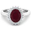Image 1 : 14KT White Gold 1.50ct Ruby and Diamond Ring