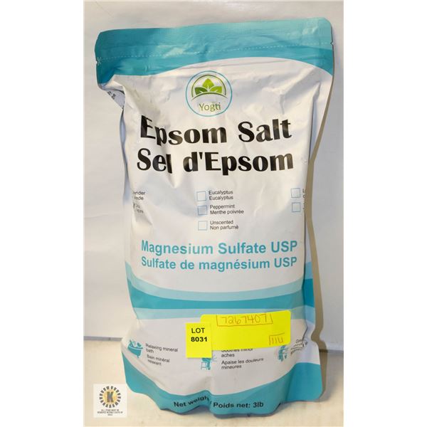 NEW 3LB BAG OF YOGTI EPSONM SALT CITRUS SCENT