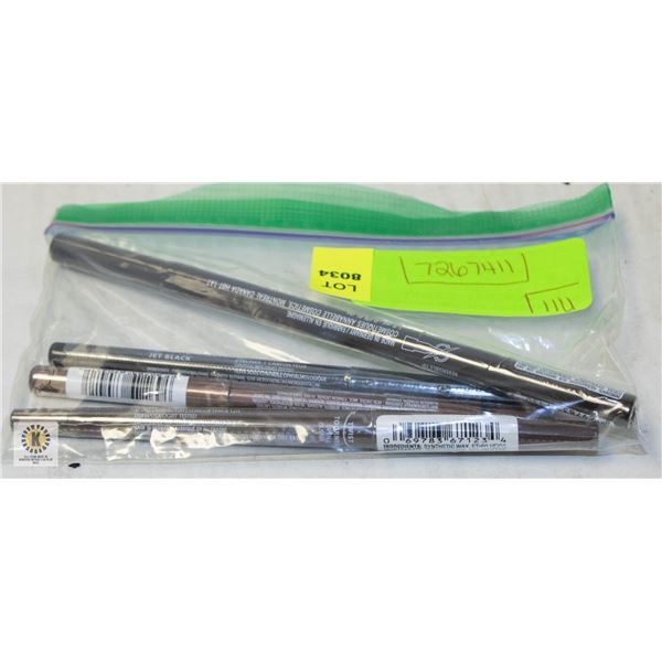 NEW 4 PACK OF EYELINERS & EYEBROW PENCILS ASSORTED