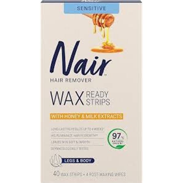 NEW 40 WAX STRIPS NAIR HAIR REMOVER