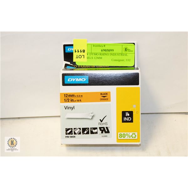 NEW DYMO RHINO INDUSTRIAL LABELS 12MM