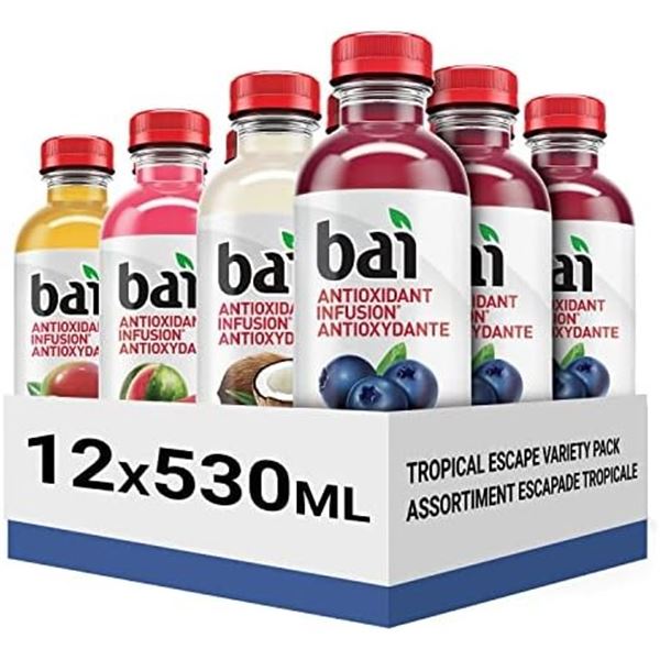 NEW 12 X 530ML BAI TROPICAL ESCAPE VARIETY PACK