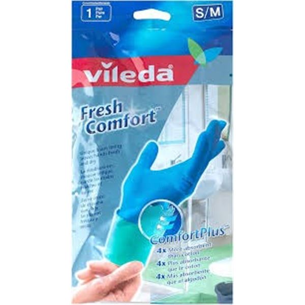 NEW 1 PAIR SMALL VILEDA FRESH COMFORT GLOVES