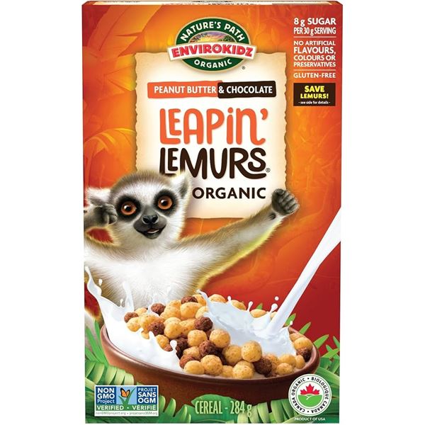 NEW 2 X 284G LEAPIN LEMURS ORGANIC CEREAL