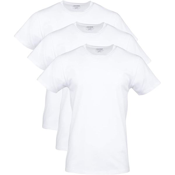NEW 3-PACK GILDAN MENS HEAVY COTTON T-SHIRT WHITE
