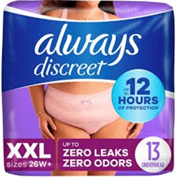 NEW 13 UNDERWEAR XXL ALWAYS DISCREET