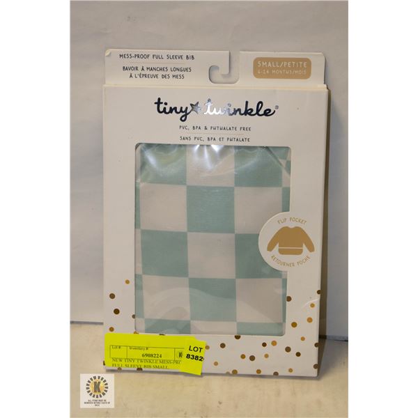 NEW TINY TWINKLE MESS-PROOF FULL SLEEVE BIB SMALL