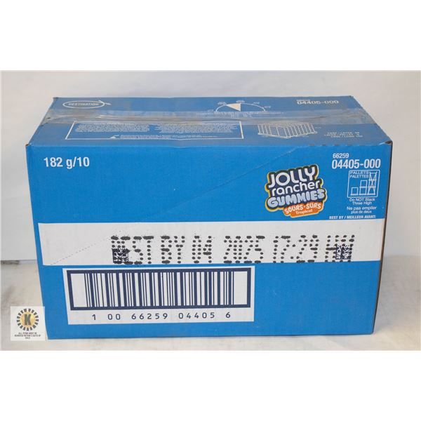 NEW CASE WITH 10 X 182G BAGS OF JOLLY RANCHER