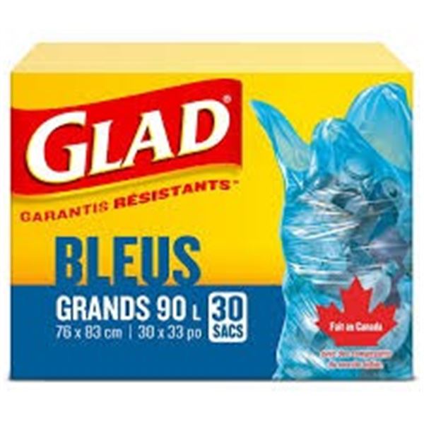 NEW 30 BAGS GLAD BLUE LARGE