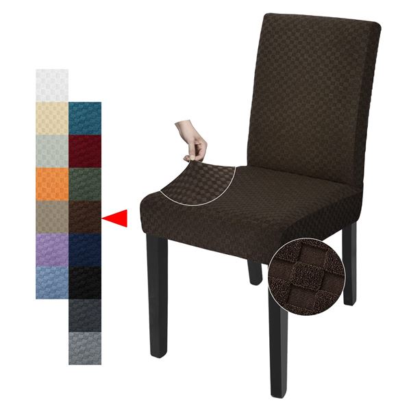 NEW 4 YEMYHOM DINING CHAIR SLIPCOVER DARK COFFEE