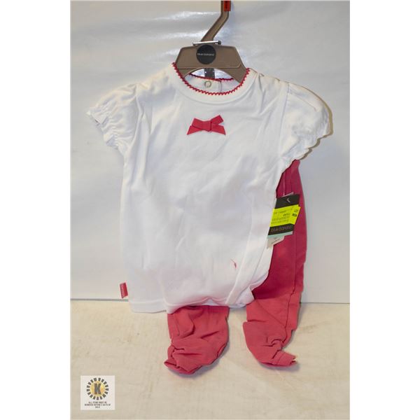 NEW KUSHIES BLUE BANANA 18M WHITE SHIRT PINK PANTS