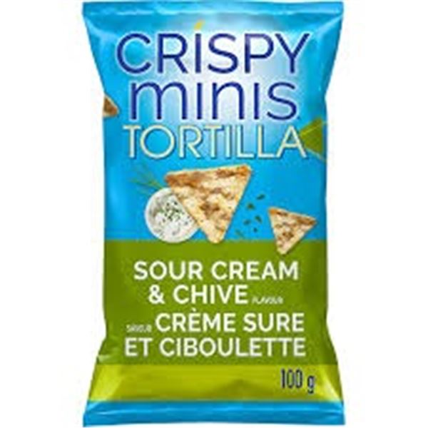 NEW 6 X 100G CRISPY MINIS SOUR CREAM & CHIVE