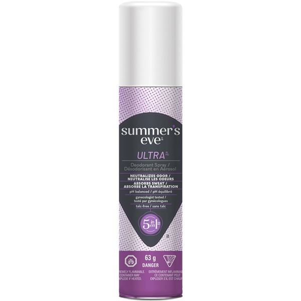 3 NEW SUMMER'S EVE ULTRA DEODORANT SPRAY 63G