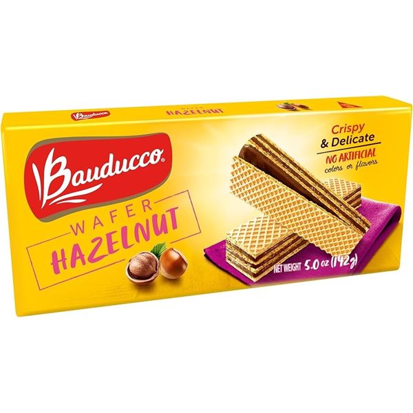 NEW 4 X 165G BAUDUCCO HAZELNUT WAFERS