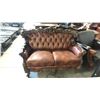 Image 2 : BROWN ROCOCO STYLE LOVE SEAT D36" X W65" X H44"
