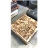 Image 2 : BROWN STONE TOP SIDE TABLE W/ COSMETIC ISSUE D28" X W28" X H27"