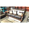 Image 2 : BROWN FAUX LEATHER TUFTED SOFA D39" X W84" X H37"