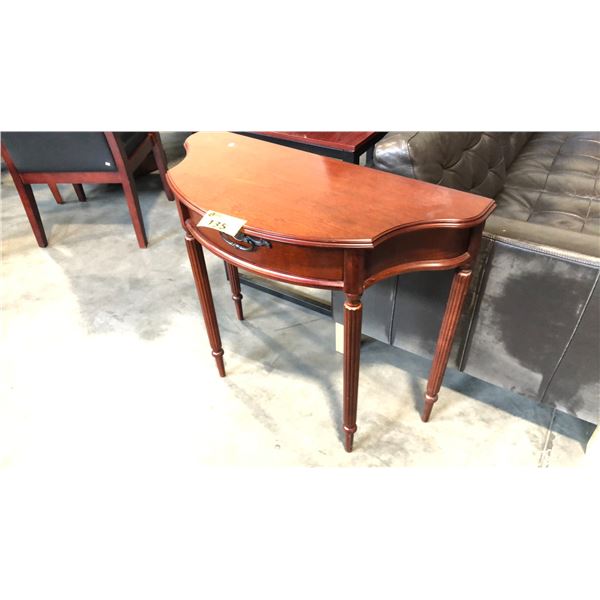 CHERRY WOODEN HALL TABLE D15" X W34" X H29"