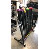 Image 1 : APPROX. 30 WEIGHT BARS 6-18LBS AND RACK