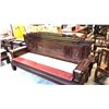 Image 2 : MAHOGANY FINISH ASIAN MOTIF BENCH 88" W