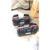 Image 2 : 4 XTERRA ADJUSTABLE DUMBBELLS 2-55 LBS AND 2-25 LBS WITH 2 BOWFLEX ADJUSTABLE DUMBBELLS 52.5 LBS