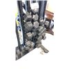 Image 2 : BLACK MOBILE DUMBBELL RACK WITH APPROX 25 ASSORTED DUMBBELLS
