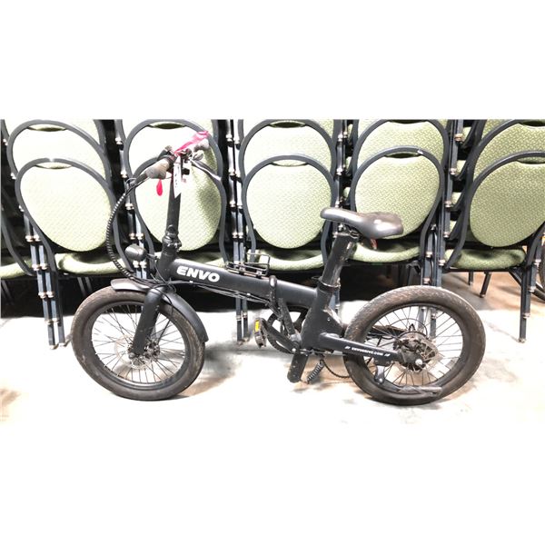 BLACK ENVO 7-SPEED FOLDING EBIKE - NO CHARGER