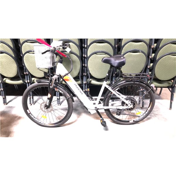 WHITE/BLACK PHOENIX RAINBOW FRONT SUSPENSION MOUNTAIN EBIKE - NO CHARGER
