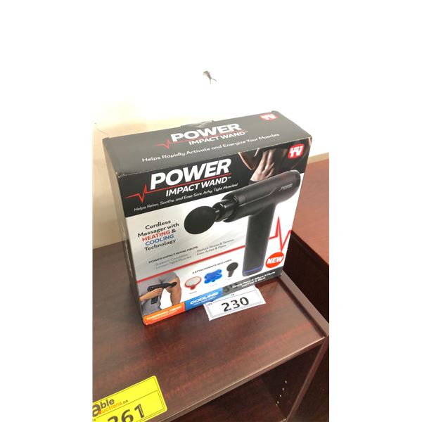 POWER IMPACT WAND CORDLESS MASSAGER W/ HEATING AND COOLING TECHNOLOGY - IN BOX -
